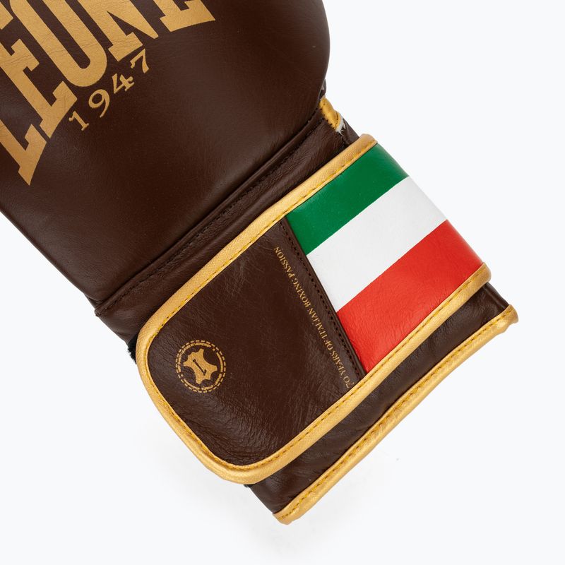 Рукавиці боксерські LEONE 1947 Italy '47 black/white/brown 6