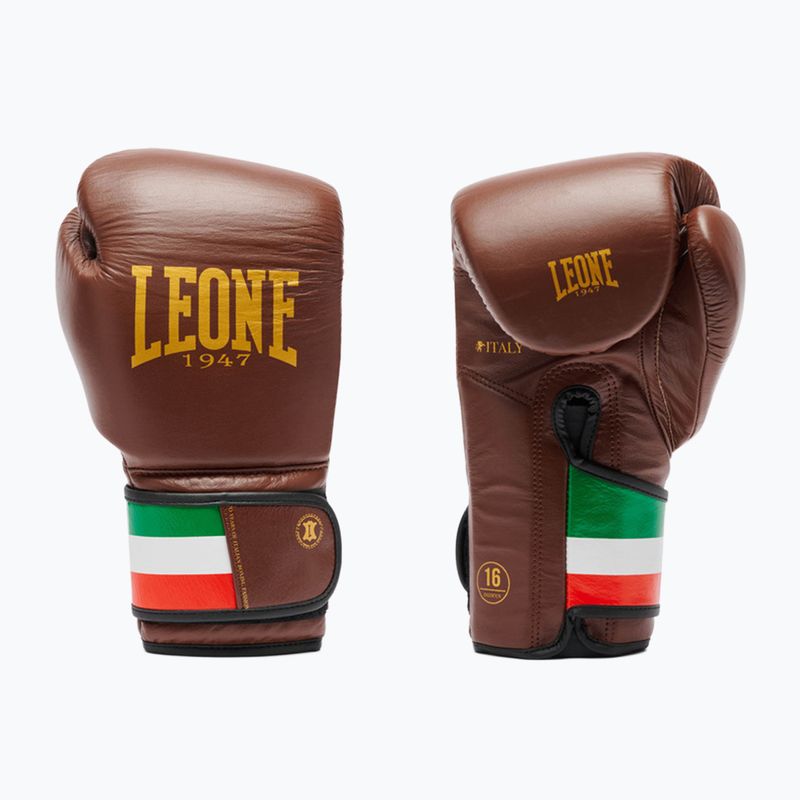 Боксерські рукавиці LEONE 1947 Italy '47 black/white/brown