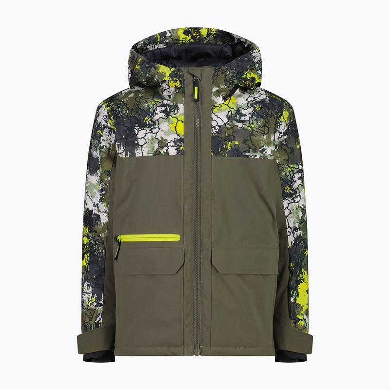 Куртка лижна дитяча CMP 36W0714P Fix Hood olive/acido