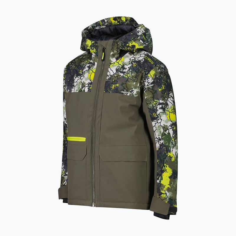 Куртка лижна дитяча CMP 36W0714P Fix Hood olive/acido 2