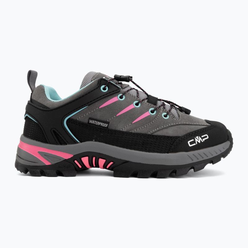 Взуття трекінгове дитяче CMP Rigel 2.0 Low Waterproof grey/acquarius/pink fluo 2