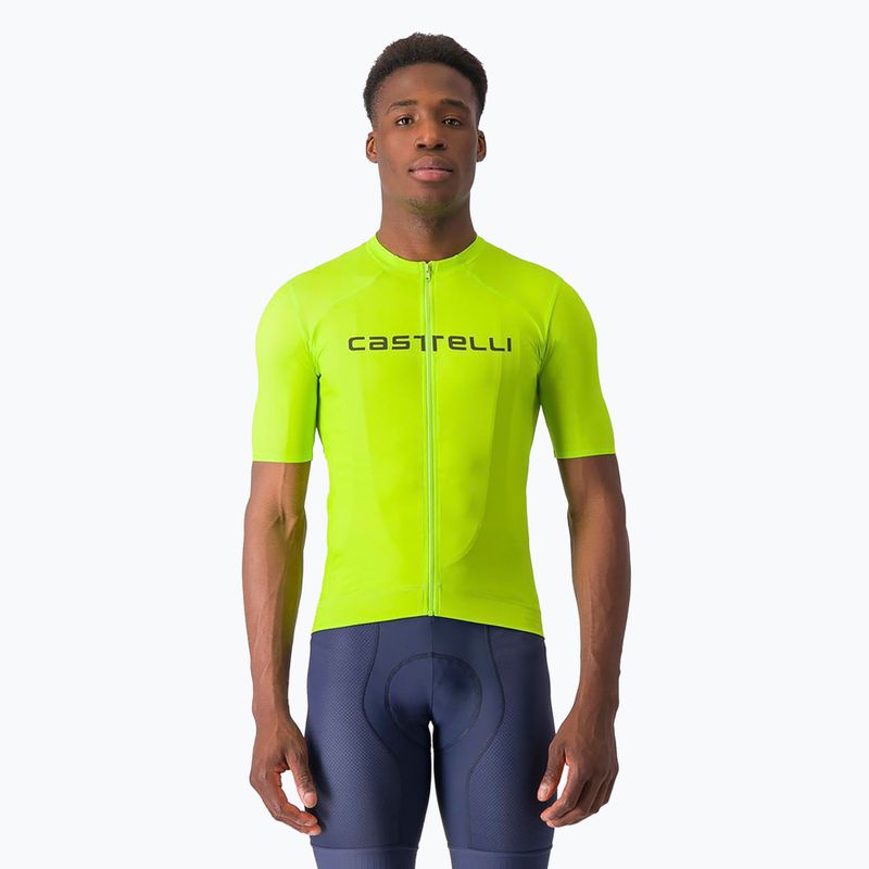Футболка велосипедна чоловіча Castelli Prologo Lite electric lime/ deep green