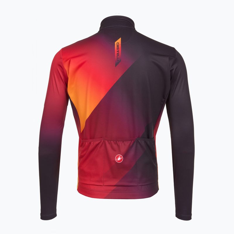 Лонгслів велосипедний чоловічий Castelli Amplify Thermal dark night shade/red/vivid orange 2