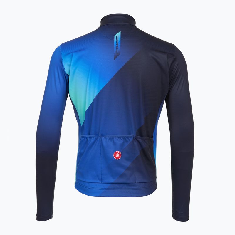 Лонгслів велосипедний чоловічий Castelli Amplify Thermal belgian blue/azzurro italia/pool blue 2