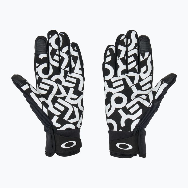 Чоловічі рукавички Oakley Factory Pilot Core Glove чорно-білі з логотипом 2