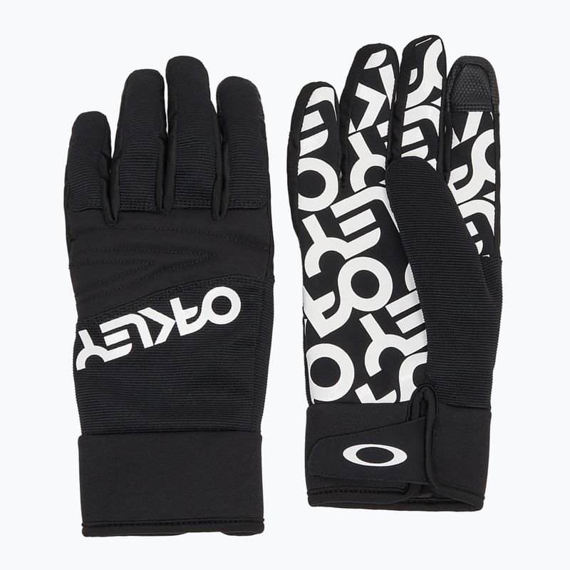 Чоловічі рукавички Oakley Factory Pilot Core Glove чорно-білі з логотипом 6