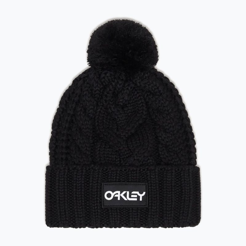 Зимова шапка Oakley Harper Pom Beanie з чорно-білим логотипом