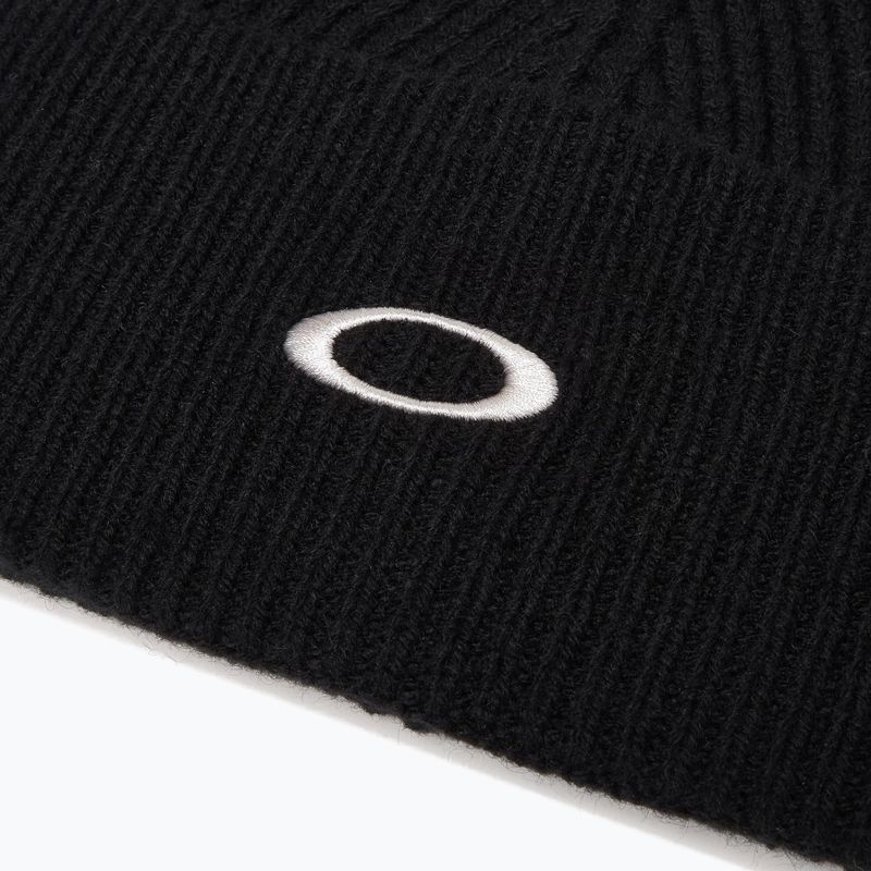 Шапка зимова Oakley Ellipse Ribbed Beanie blackout 3