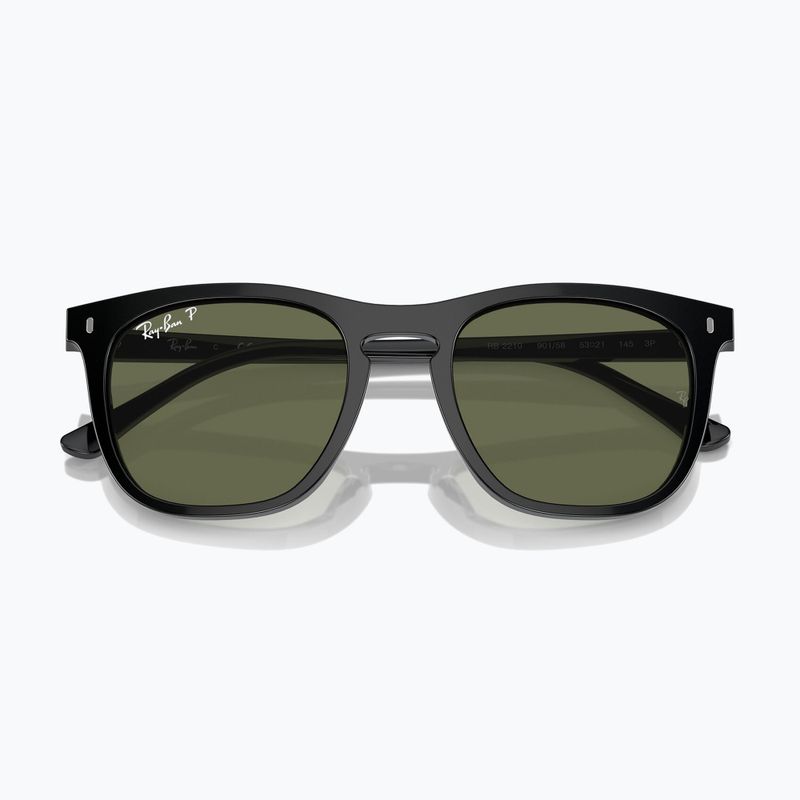 Окуляри сонцезахисні Ray-Ban RB2210 black/green polarized 3