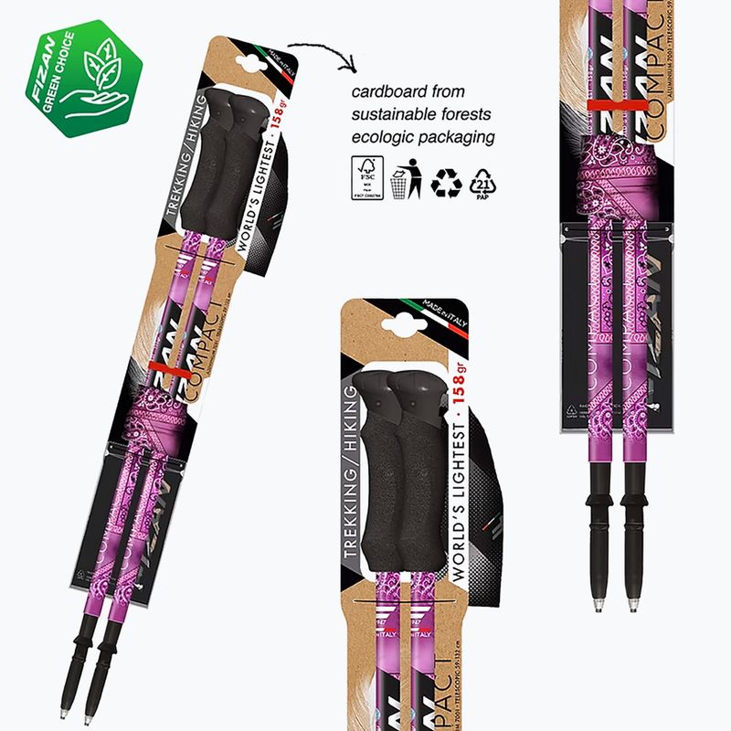 Палиці трекінгові Fizan Compact MS magenta 3