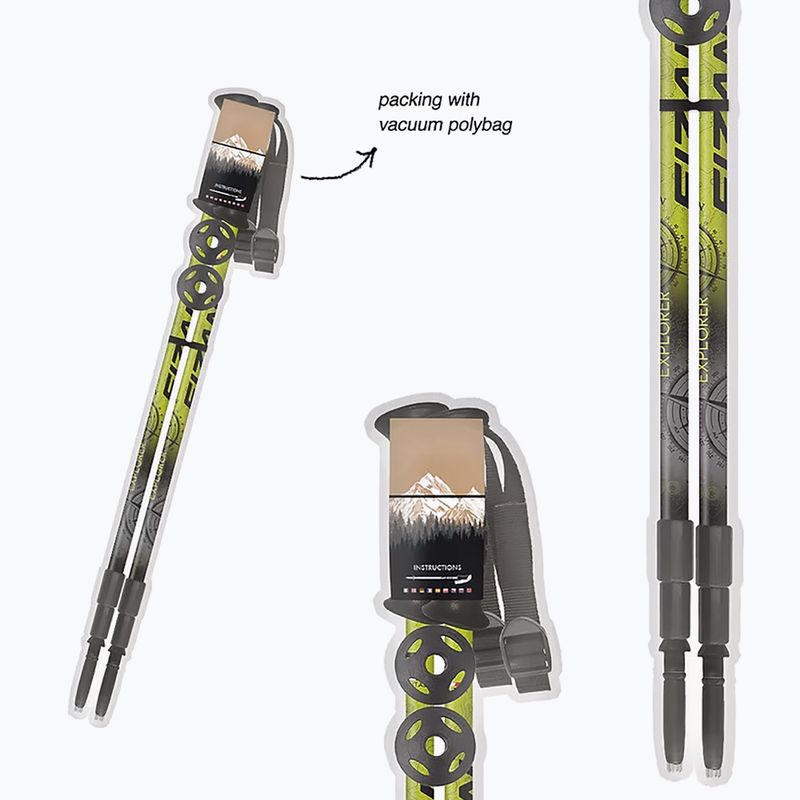Палиці трекінгові Fizan Explorer lime/gray 3