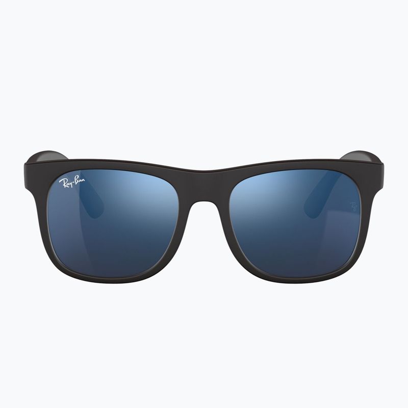 Окуляри сонцезахисні дитячі Ray-Ban Justin matt rubber black/blue mirror 2