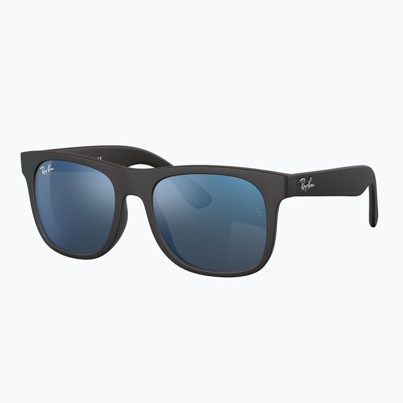 Окуляри сонцезахисні дитячі Ray-Ban Justin matt rubber black/blue mirror 3