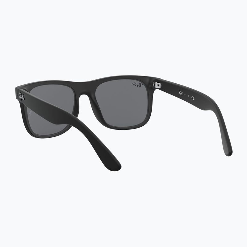Окуляри сонцезахисні дитячі Ray-Ban Justin matt rubber black/blue mirror 5