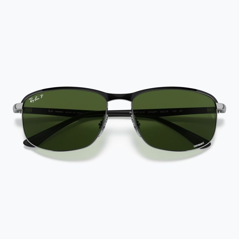 Окуляри сонцезахисні Ray-Ban Rb3671 Polarized+ Lenses black silver/dark green polarized+ 3