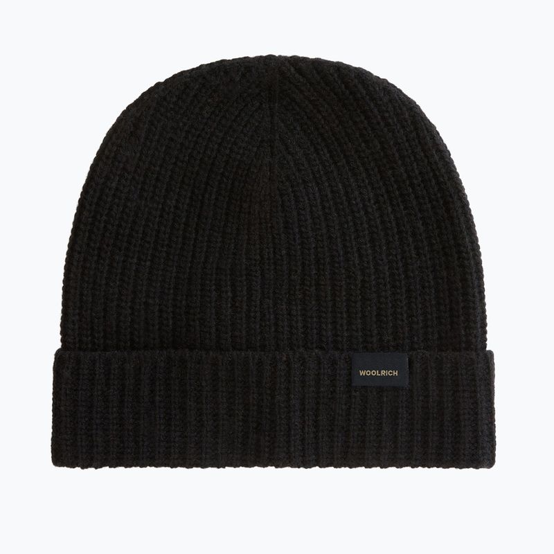 Шапка зимова чоловіча Woolrich Knitted Ribbed Beanie black