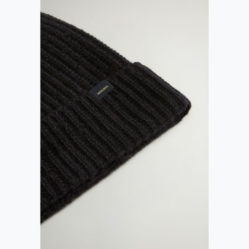 Чоловіча зимова шапка Woolrich Knitted Ribbed Beanie black 4