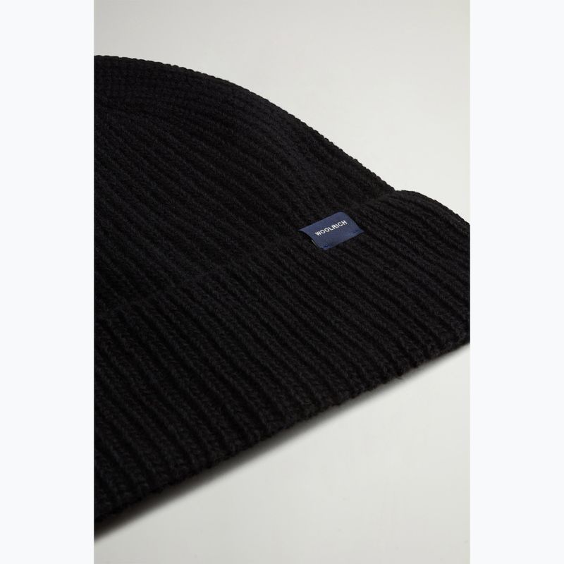 Шапка зимова чоловіча Woolrich Knitted Ribbed Beanie black 3