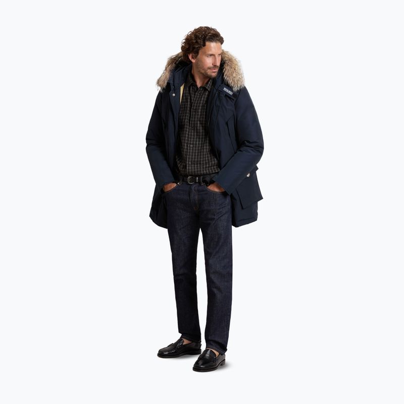 Пальто утеплене чоловіче Woolrich Arctic Detachable Fur Parka melton blue 2