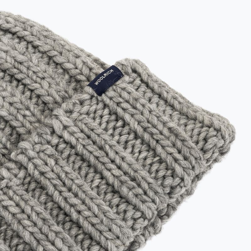 Шапка зимова жіноча Woolrich Chunky Beanie light grey melange 3
