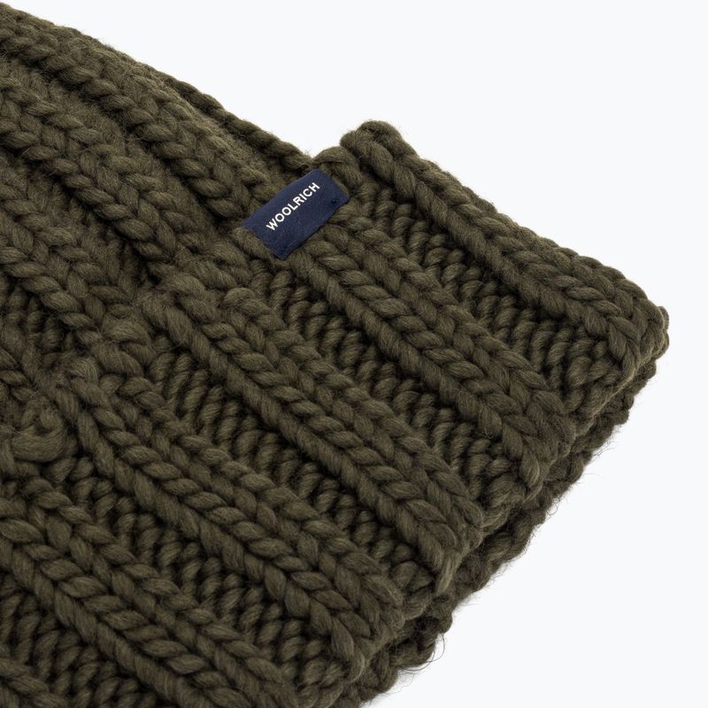 Шапка зимова жіноча Woolrich Chunky Beanie dark green 3