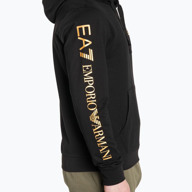 Чоловічий EA7 Emporio Armani Train Logo Series Толстовка з капюшоном з розширеним логотипом Coft чорний / золотий світшот з логотипом 4