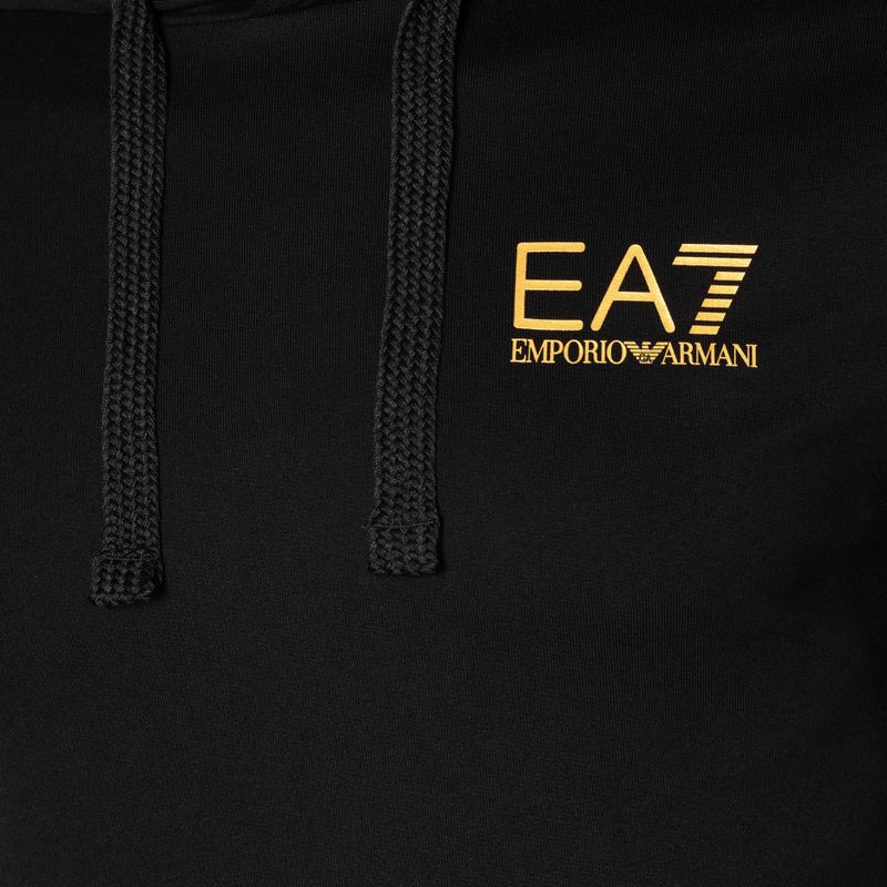 Чоловічий EA7 Emporio Armani Train Logo Series Толстовка з капюшоном з розширеним логотипом Coft чорний / золотий світшот з логотипом 7