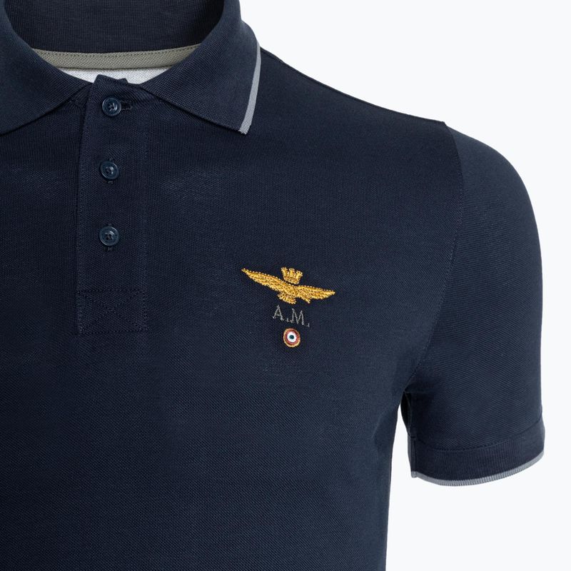 Чоловіча сорочка-поло Aeronautica Militare Essential синьо-чорна 3
