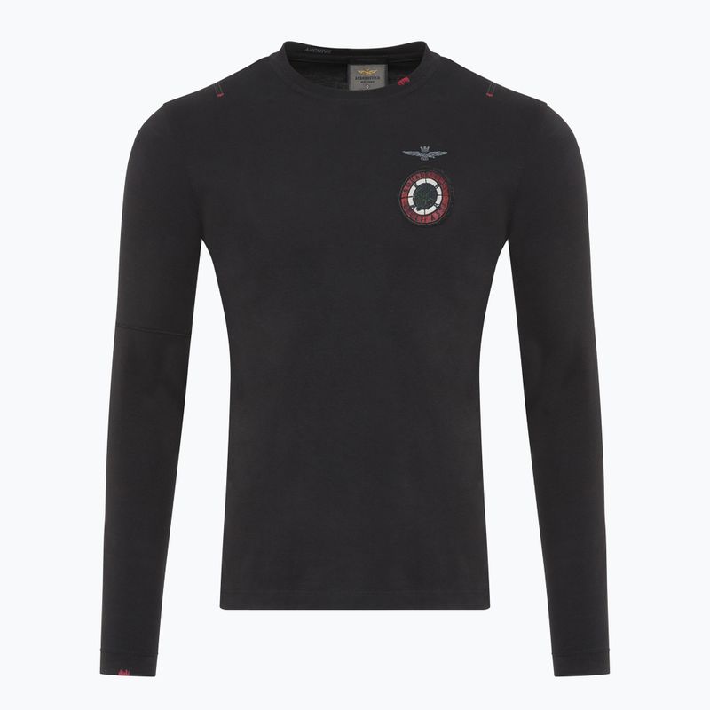 Лонгслів чоловічий Aeronautica Militare Flying Team jet black