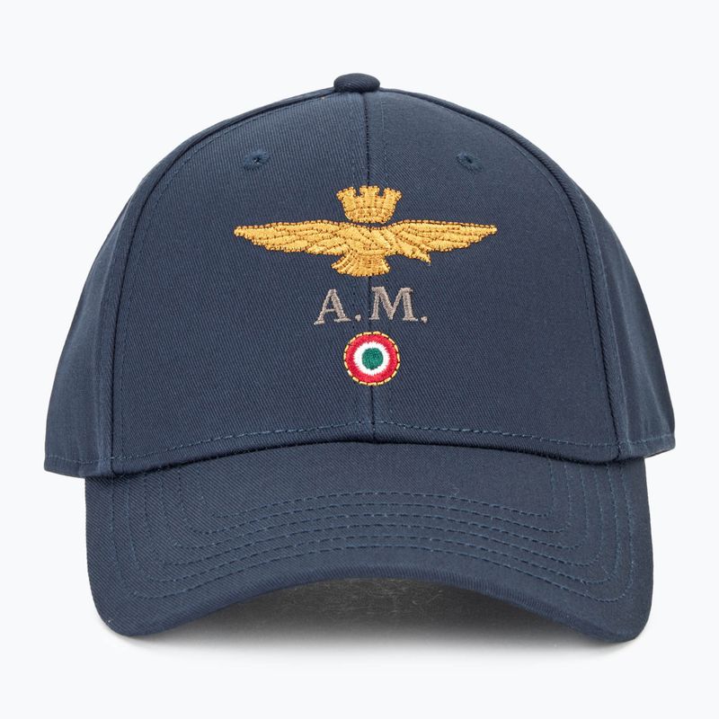 Чоловіча бейсболка Aeronautica Militare бавовняна з логотипом синя темно-синя 2