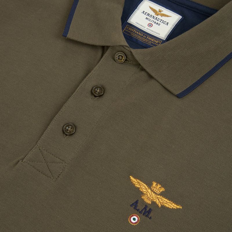Футболка поло чоловіча Aeronautica Militare 262PO1308UP00082 Polo verde scuro 3