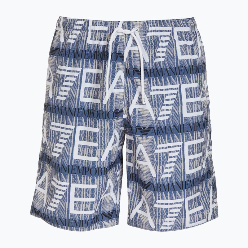 Чоловічі плавальні шорти EA7 Emporio Armani Water Reactive Monogram Boxer монограма марлін монограма