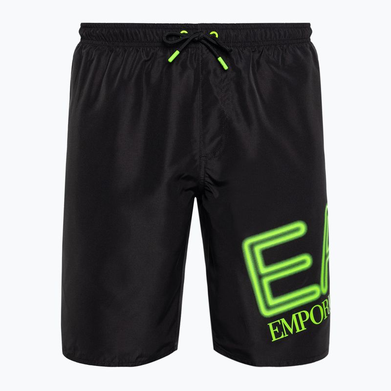 Чоловічі шорти для плавання EA7 Emporio Armani Water Sport Logo Бермуди неро/флуо лайм
