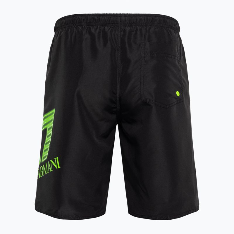 Чоловічі шорти для плавання EA7 Emporio Armani Water Sport Logo Бермуди неро/флуо лайм 2