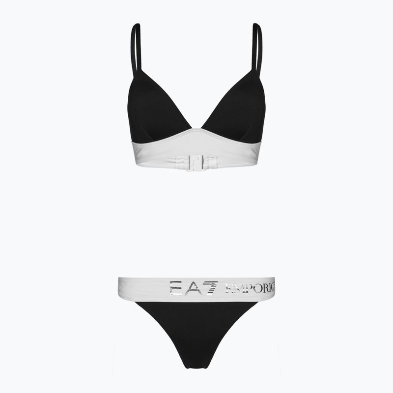 Жіночий роздільний купальник EA7 Emporio Armani Water Sports BW Maxi Logo bianco/nero