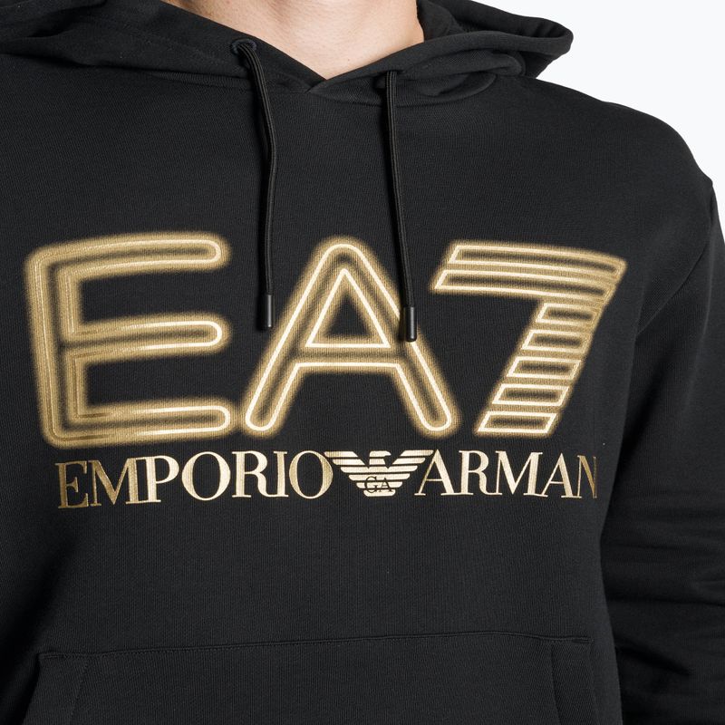 Чоловічий EA7 Emporio Armani Train Logo Series Оверсайз логотип Толстовка з капюшоном Coft чорний 3