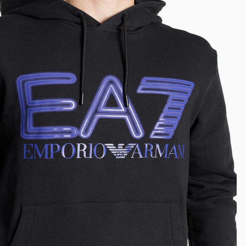 Чоловічий EA7 Emporio Armani Train Logo Series Оверсайз логотип Толстовка з капюшоном Coft чорний 3