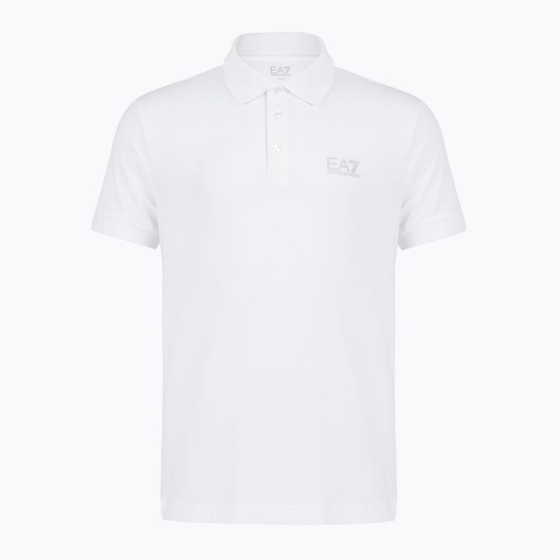 Футболка поло чоловіча EA7 Emporio Armani Core Identity Polo white / silver logo