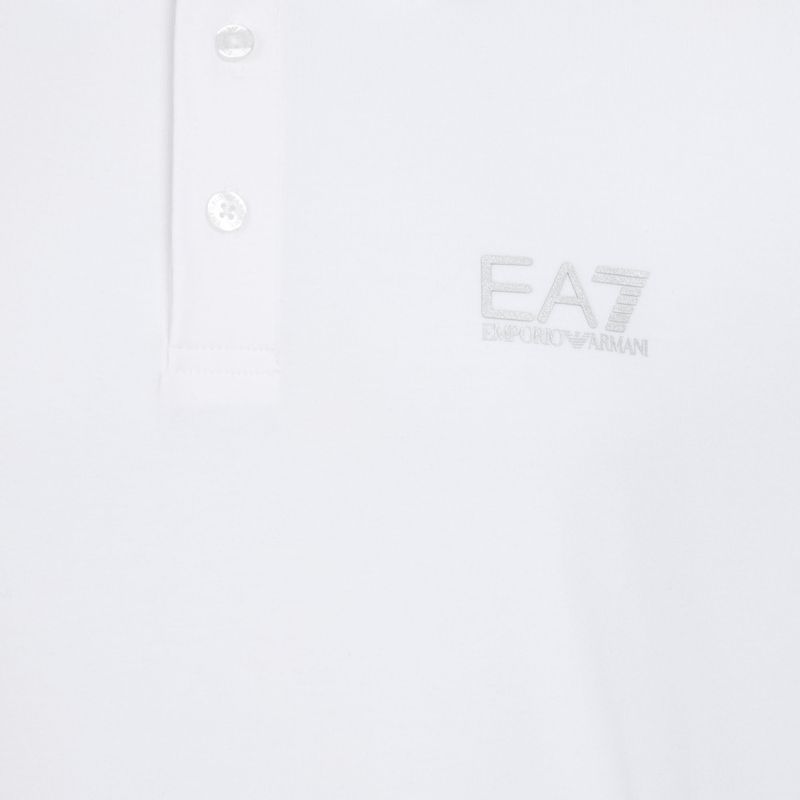 Футболка поло чоловіча EA7 Emporio Armani Core Identity Polo white / silver logo 3
