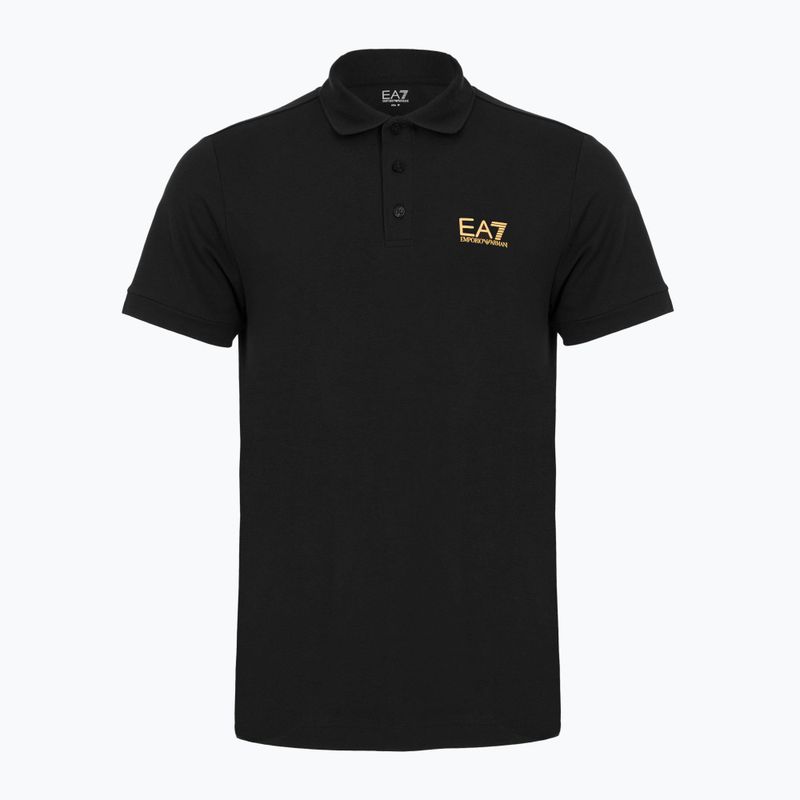 Футболка поло чоловіча EA7 Emporio Armani Core Identity Polo black / gold logo
