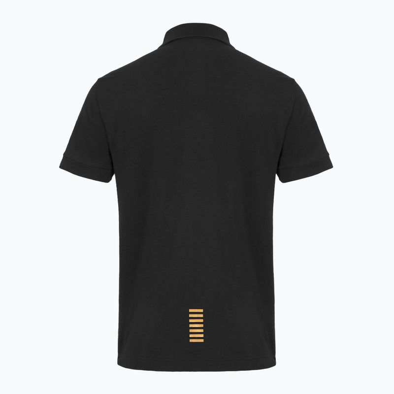 Футболка поло чоловіча EA7 Emporio Armani Core Identity Polo black / gold logo 2