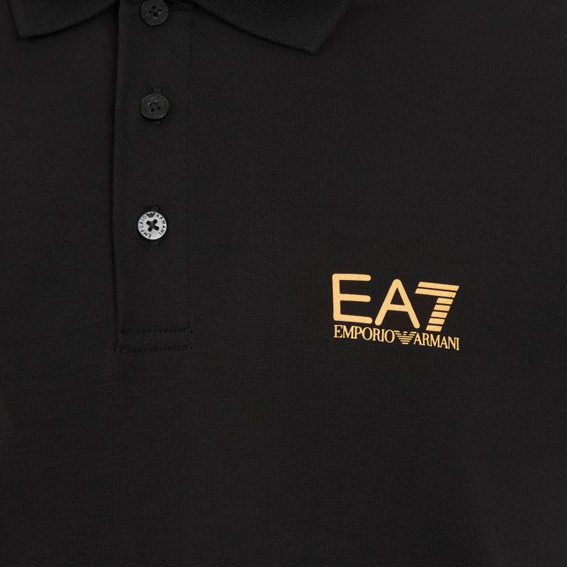 Футболка поло чоловіча EA7 Emporio Armani Core Identity Polo black / gold logo 3