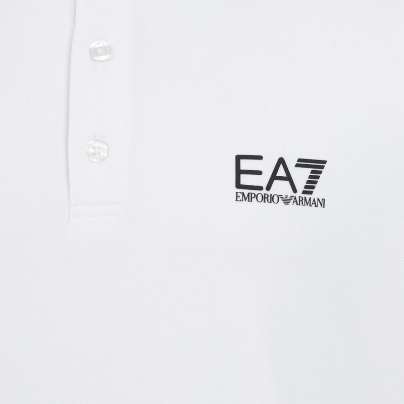 Футболка поло чоловіча EA7 Emporio Armani Core Identity Piqué Polo white 3