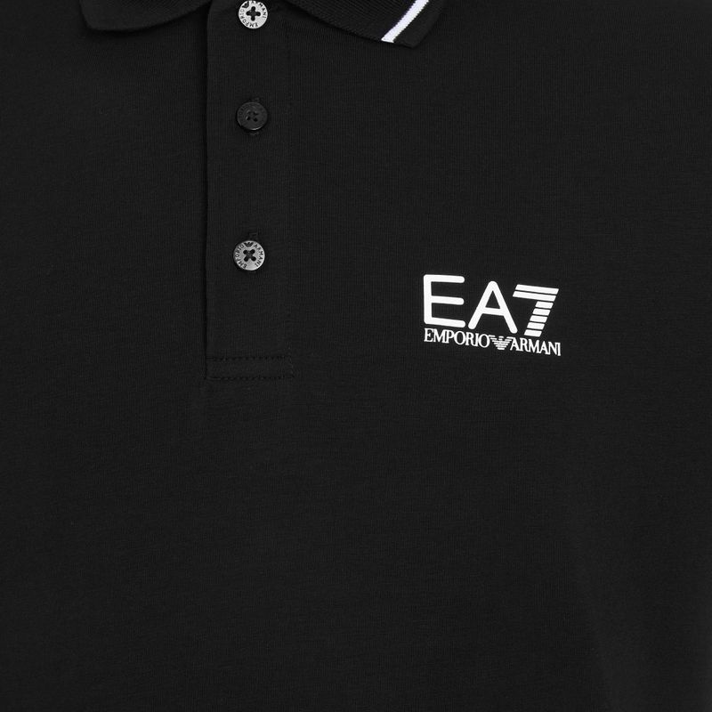 Футболка поло чоловіча EA7 Emporio Armani Core Identity Piqué Polo black 3