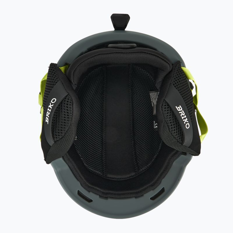 Шолом гірськолижний Briko Aran matt shark gray/light gray/electric lime 5