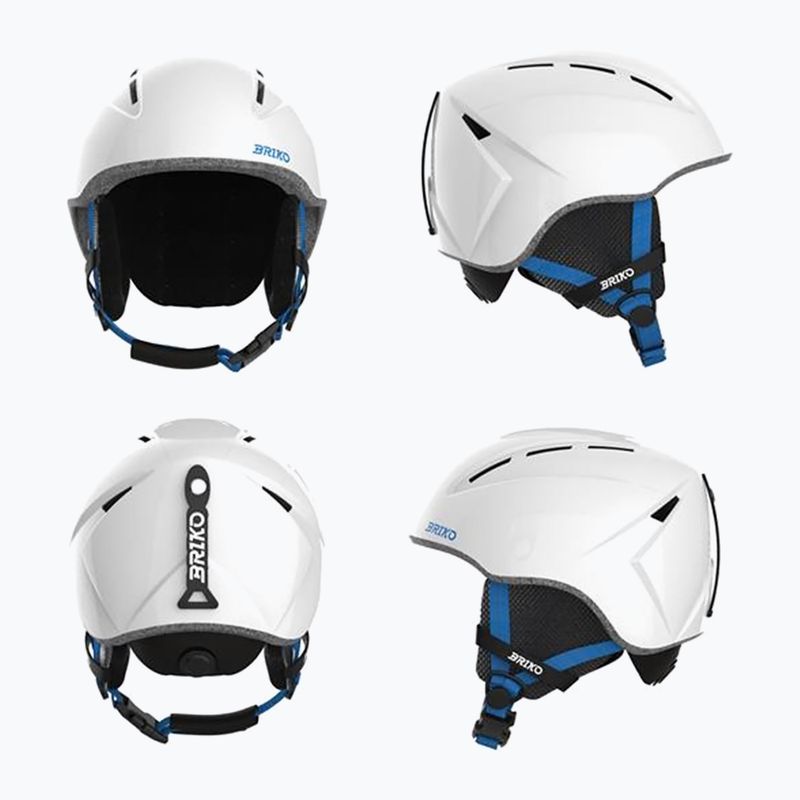 Дитячий лижний шолом Briko Makalu Jr shiny white/lochmara blue