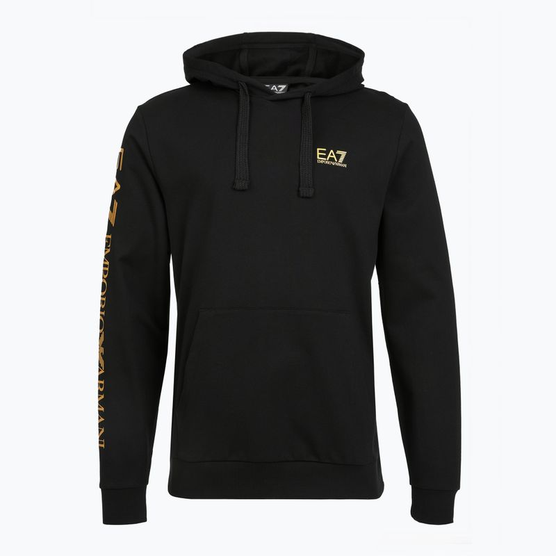 Кофта чоловіча Emporio Armani EA7 Train Logo Series Extended Logo Hoodie black / gold