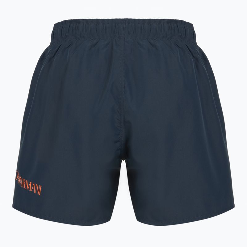 Шорти для плавання чоловічі EA7 Emporio Armani Extended Logo Boxer armani blue / tangerine tango 2