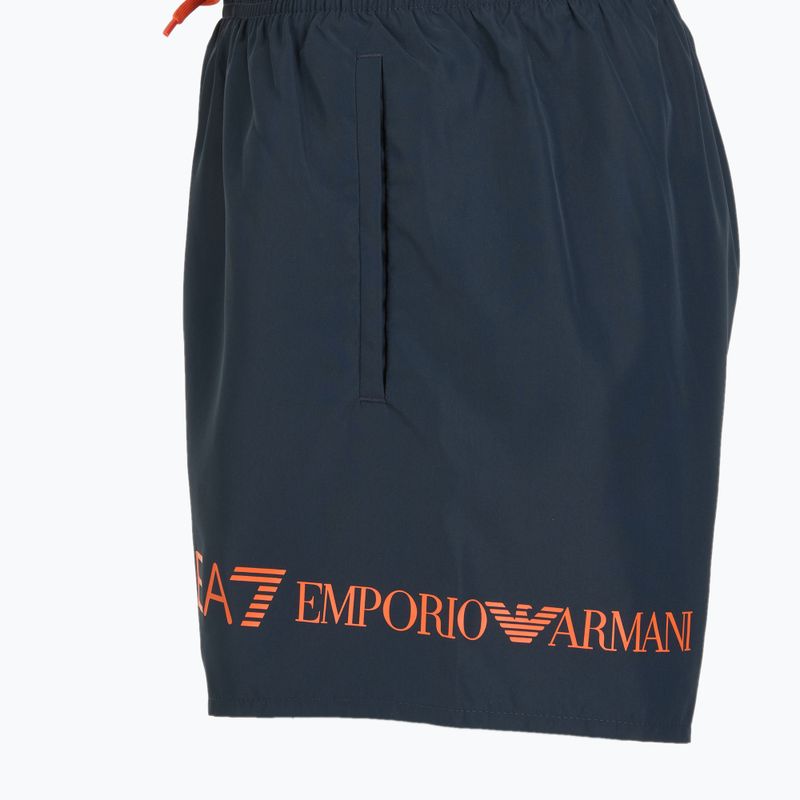 Шорти для плавання чоловічі EA7 Emporio Armani Extended Logo Boxer armani blue / tangerine tango 3