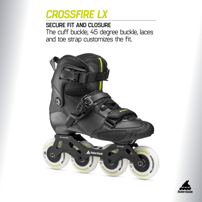 Ролики чоловічі Rollerblade Crossfire LX black/lime 8